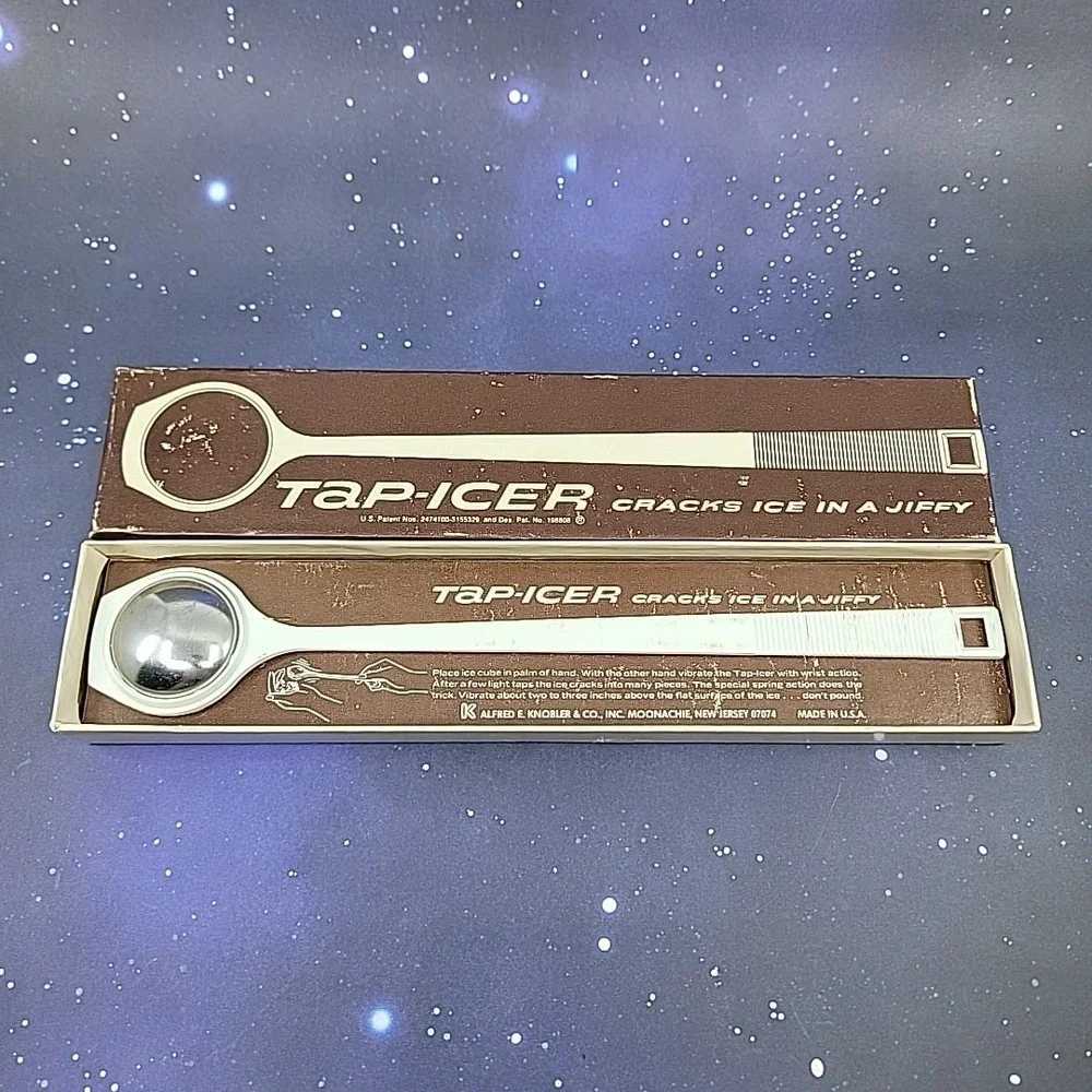 Vintage Tap Icer White Plastic Handle In Box Bar Supplies Made In USA Knobler